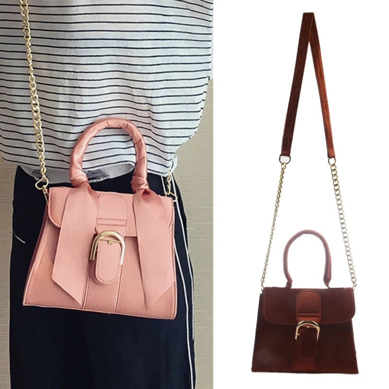 2 Pcs European Style Handbags Velvet Women Bag Bow Tie Sweet Lady Tote Chain Shoulder Satchel Pink &amp Brown | Багаж и сумки