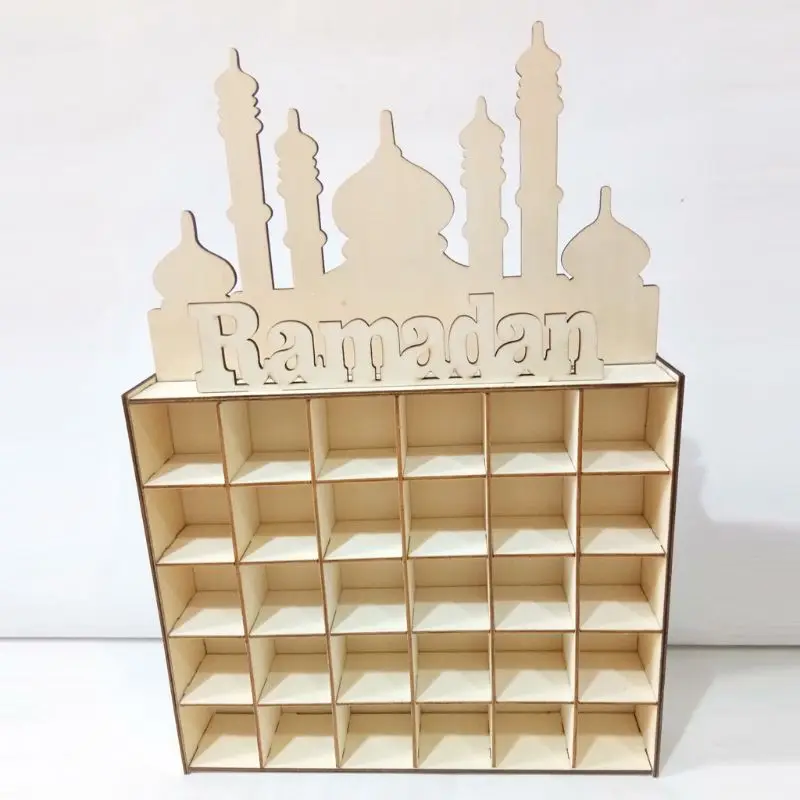 

Wood Eid Mubarak Ramadan Advent Calendar Countdown Drawer Muslim Islamic Castle