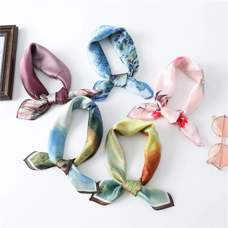 Шарф Slik Женский весна лето модный новый квадратный шарф с принтом| |