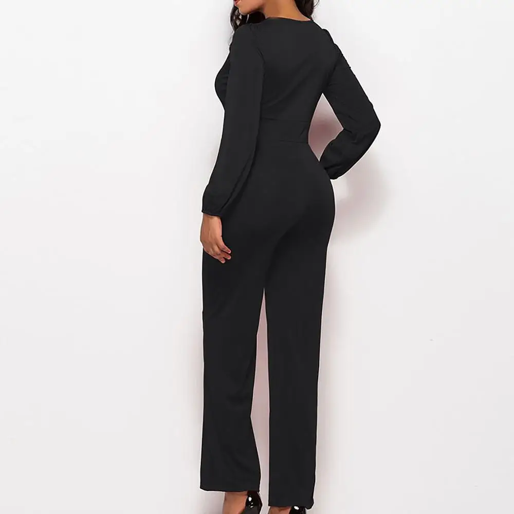 Женский эластичный комбинезон с широкими штанинами Модный облегающий высокой