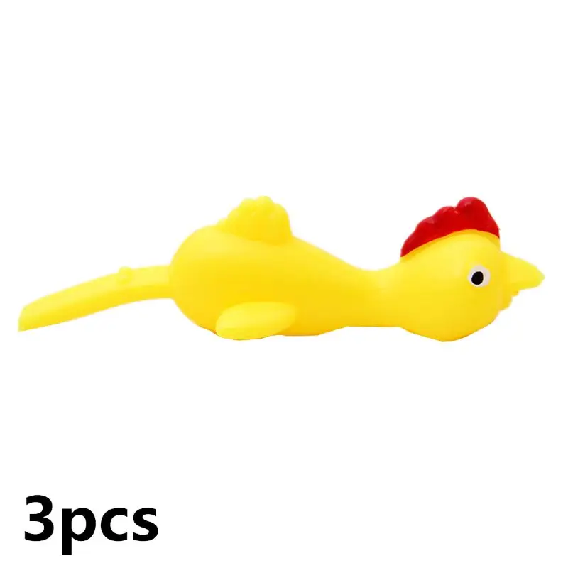 

3PCS Finger Birds Fun Novelty Toys Funny Joke Rubber Chicken Stretchy Flying Turkey Party Favors M3GE