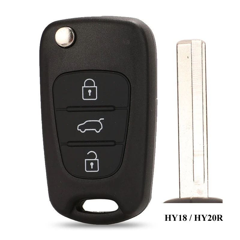 Jingyuqin 10 шт./лот дистанционный флип-ключ для hyundai Avante I30 IX35 Kia K2 K5 Sorento Sportage 3 кнопки Автомобильный складной чехол для ключей - Цвет: HYN18 HY20R
