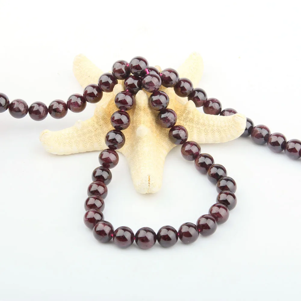 

Round Natural Stone Beads Garnets Loose Stone Bead for Bracelet Necklace Jewelry Making DIY Size 4mm/6mm/8mm/10mm/12mm