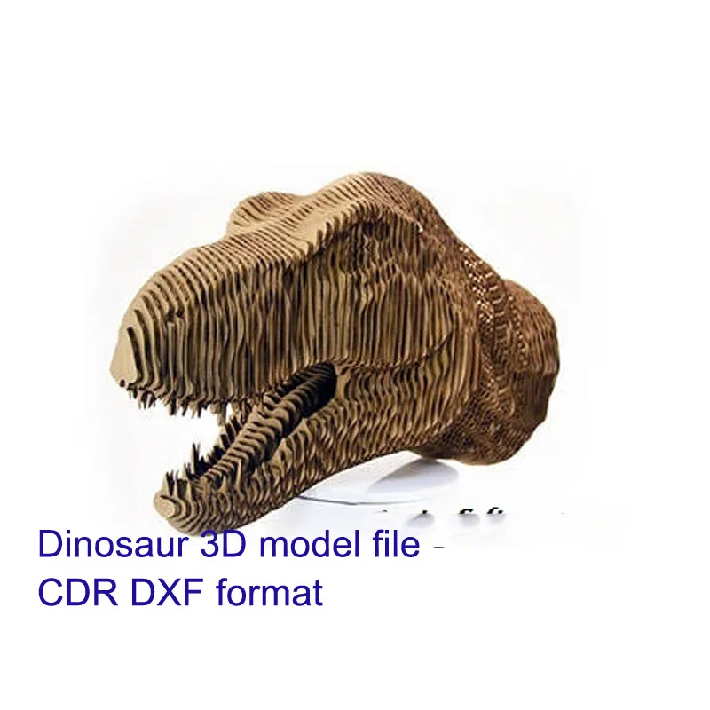 Голова динозавра 3D модель CNC лазерная резка файл CDR формат векторный дизайн