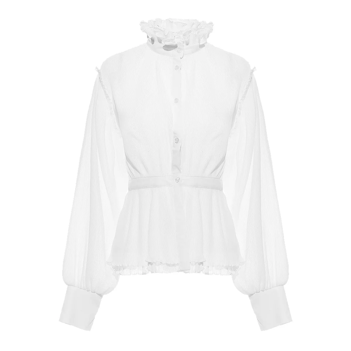 Женская винтажная блузка Getspring черная или белая Повседневная рубашка с длинными рукавами фонариками