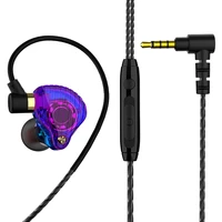 qkz sk3 3 5mm wired dual driver earphones stereo bass sport running headset hifi monitor earbuds handsfree with microphone