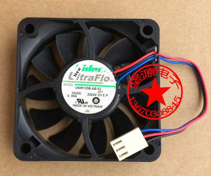 

for Nidec U60R12MLAB-53 J99 DC 12V 0.05A 60X60X15mm Server Cooling Fan