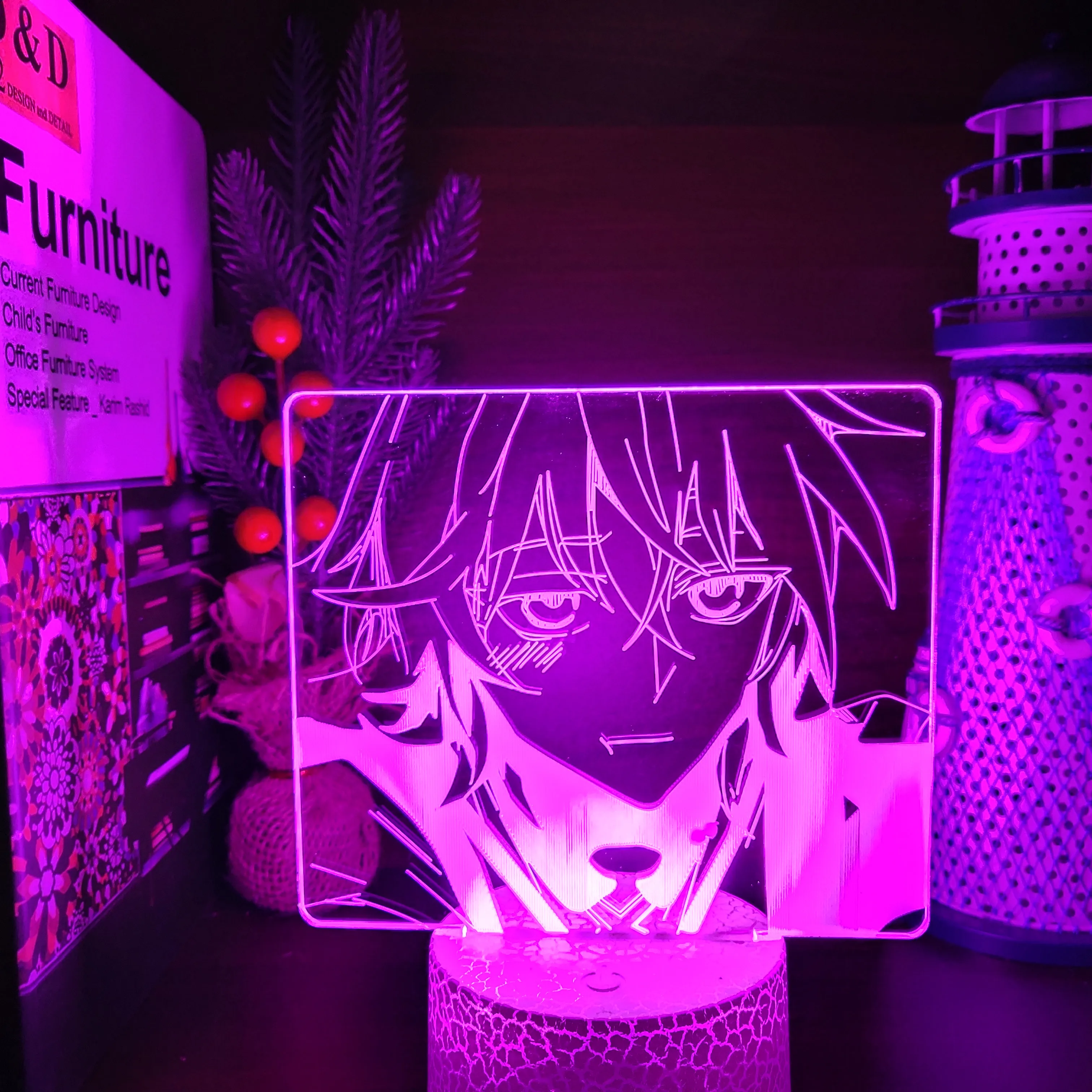 Seraph of The End Mikaela Hyakuya 3D Аниме иллюзия Лампа USB светодиодный ночсветильник спальня
