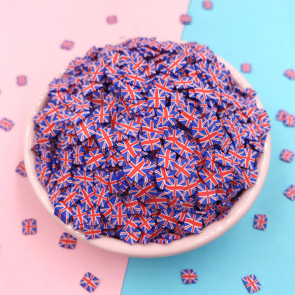 100 г английские флаги Ломтики Полимерная Горячая глина брызгает для дизайна