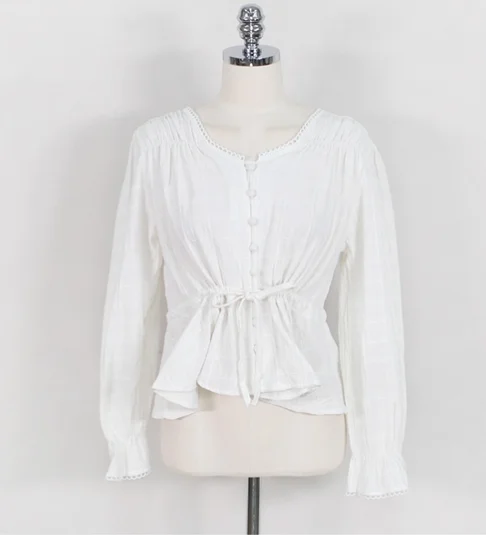 

Vintage solid Lace white Shirt female Oversize Tops Women Long sleeve Girls Blouse Plus Size Autumn Women Blouses femme Blusas