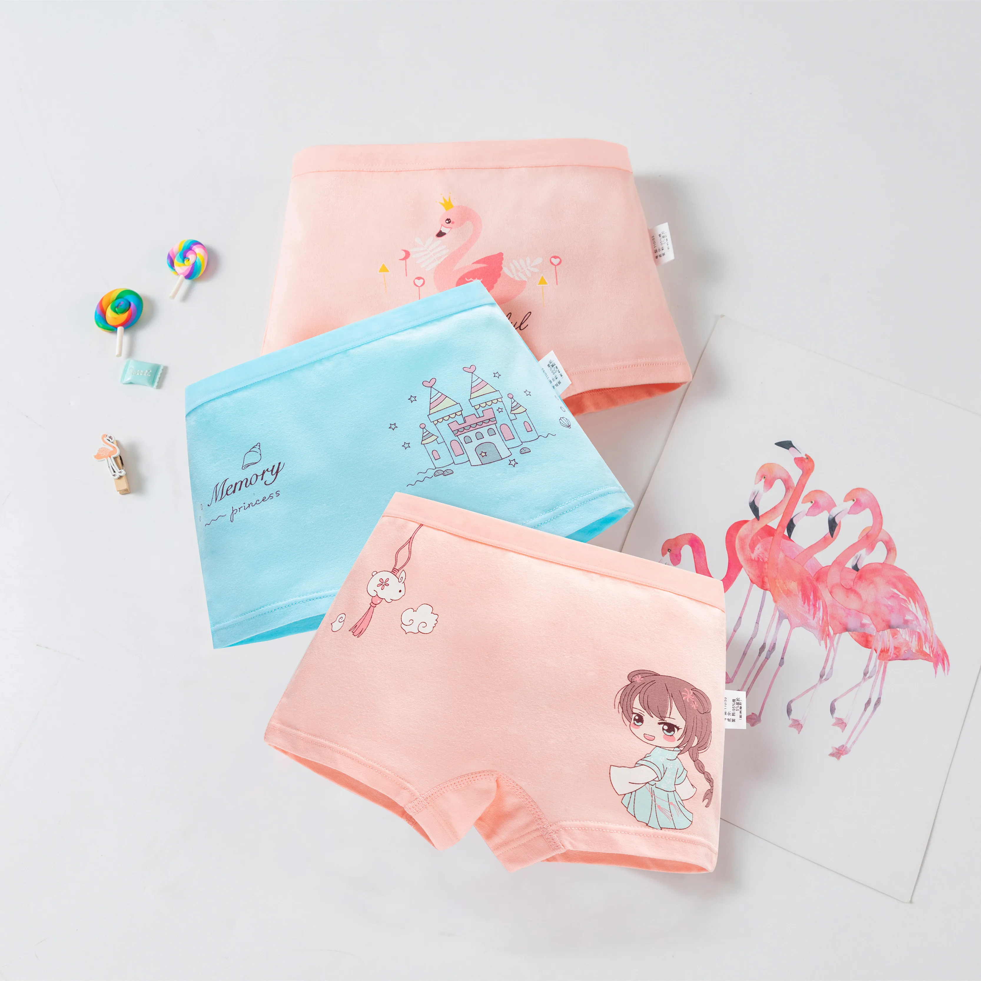 2 шт. хлопковые трусы боксеры для девочек 3 12 лет|Трусики| |