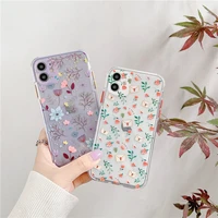 fashion retro flower phone case for iphone 11 pro max x xr xs max 7 8 plus se 2020 12 mini floral transparent soft tpu cover
