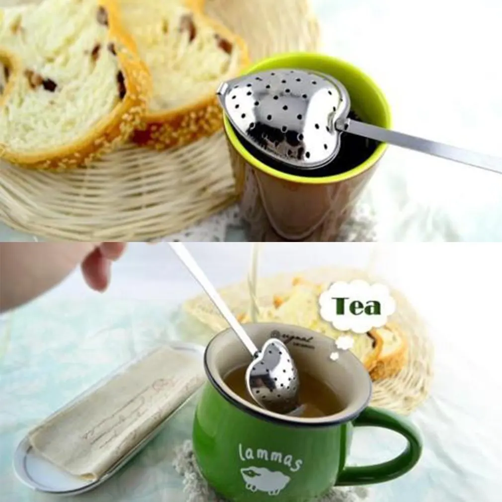 

1Pcs Hot Heart Shape Stainless Steel Tea Leaf Herbal Filter Infuser Spoon Strainer Mesh Tea Infuser Reusable Tea Strainer Filter