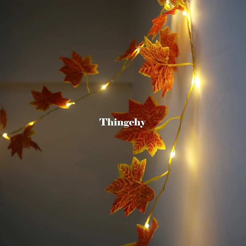 Maple leaves Гирлянда из листьев плюща сказочные огни 2 м, листья плюща сказочные светодиодные гирлянды, гирлянда свадебное украшение дома, мини светодиодные медные Огни - Испускаемый цвет: Maple leaves