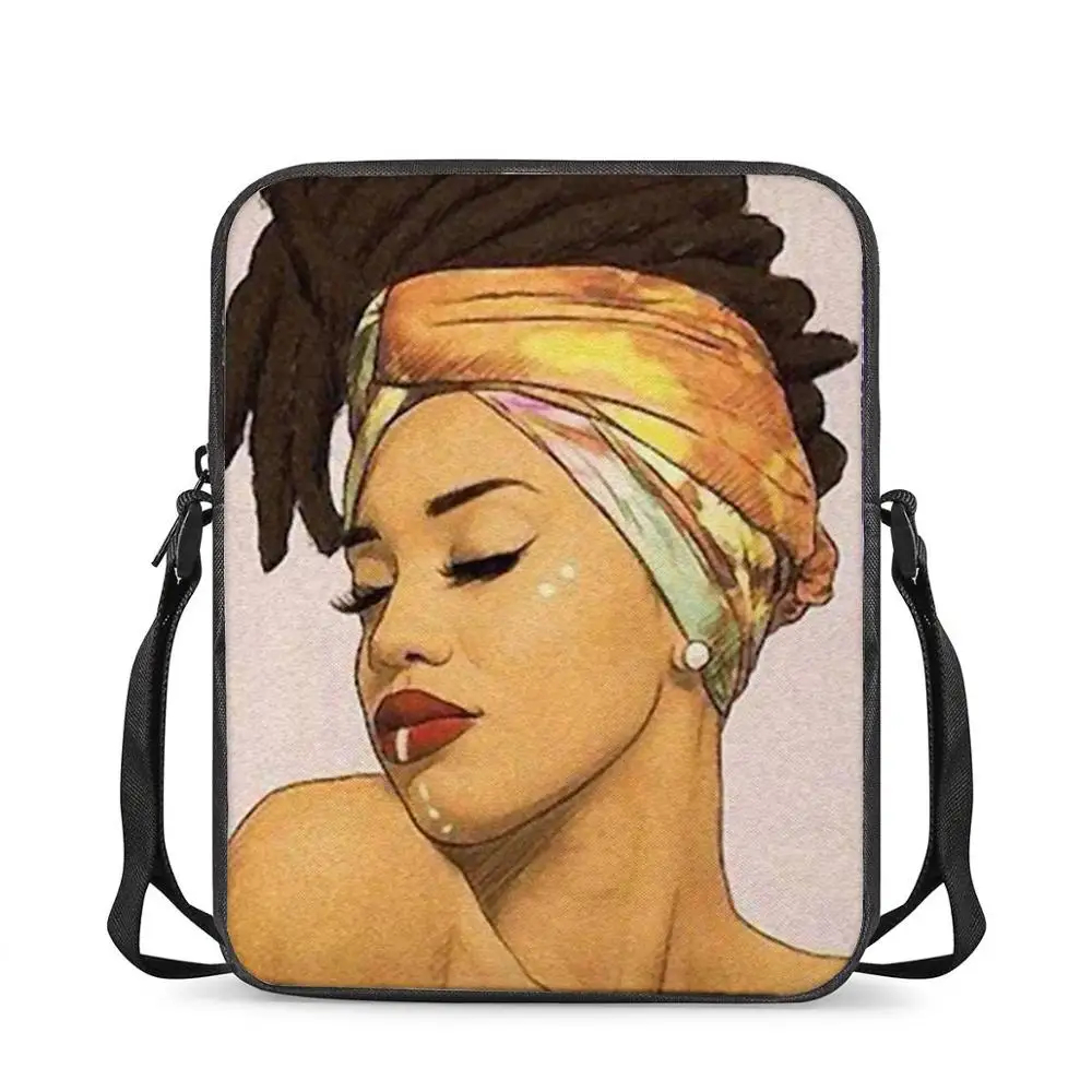 Женская сумка через плечо HYCOOL, мультяшный шарф, сумки-мессенджеры с узором для девочек в африканском стиле, маленькая сумка для книг, женска...