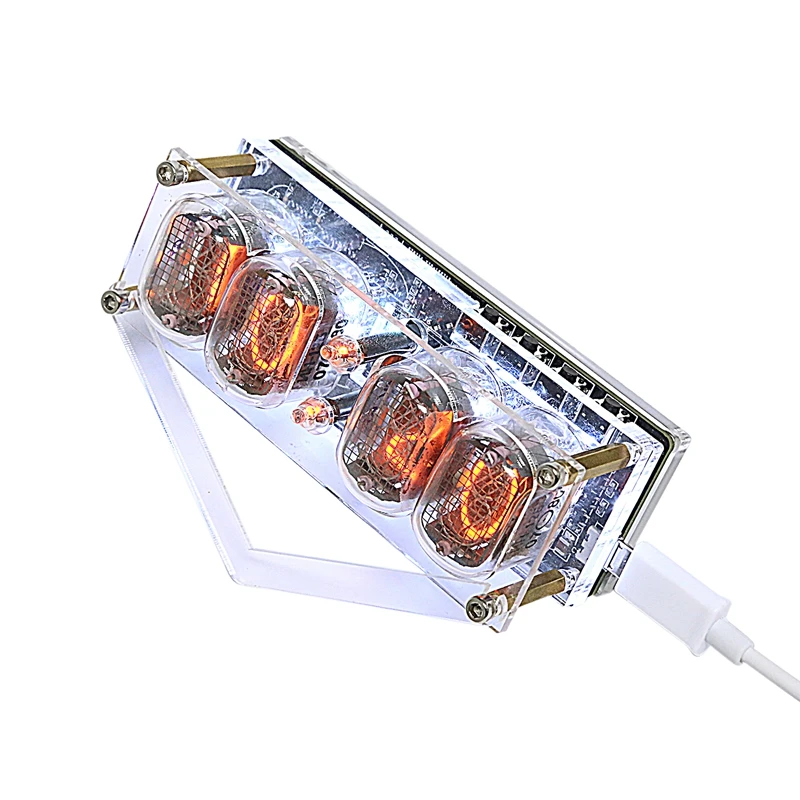 Fashion-DC5V 4-Bit IN-12 интегрированные светящиеся часы-трубки цветная RGB светодиодный