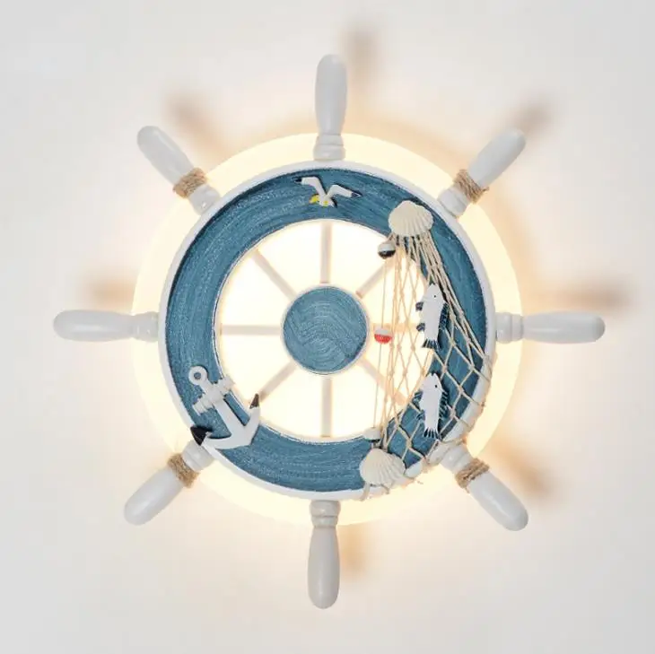 

Mediterranean Style Baby Kids Room Wall Lamp Girl Boy Children Decorative Bedroom Bedside Lights Corridor