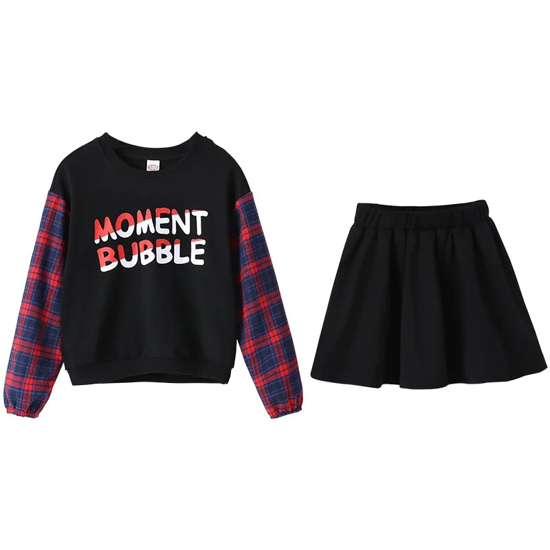 

2021 Scoop Spring Summer Children's Clothes Set Baby Girls Sweatshirts+ Shorts 2pcs/Set Kids Costume Teenage Girl Clothing High