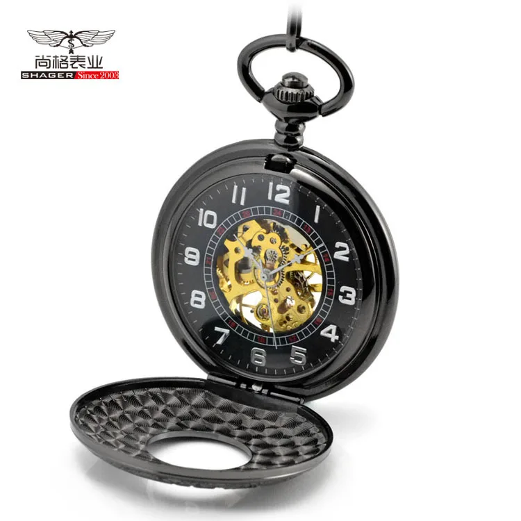 

Мужские Аналоговые Механические карманные часы 6 шт./лот в античном черном стиле с арабскими цифрами