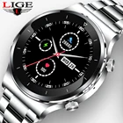 Смарт-часы LIGE мужские с Bluetooth и пульсометром, 1,3 дюйма