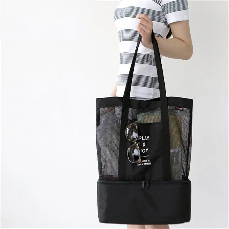 Модная сумка семьи путешествия Пикник руки письмо мешок еды фрукты два слоя