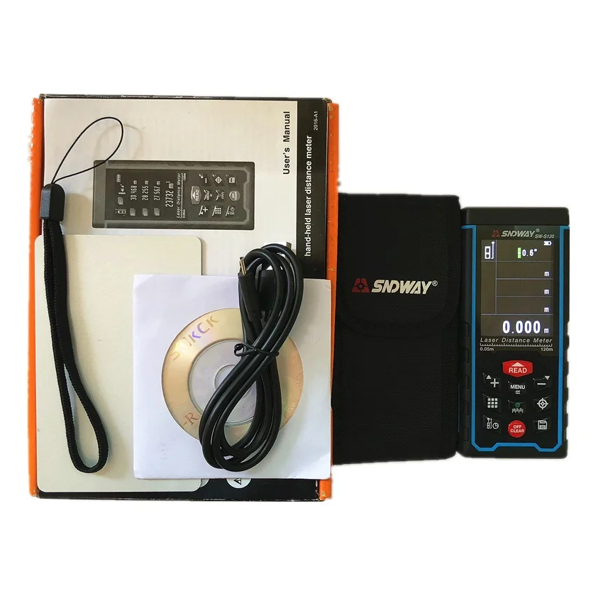 SNDWAY цифровой лазерный дальномер с камерой 120 м лента дальномера угол линейки