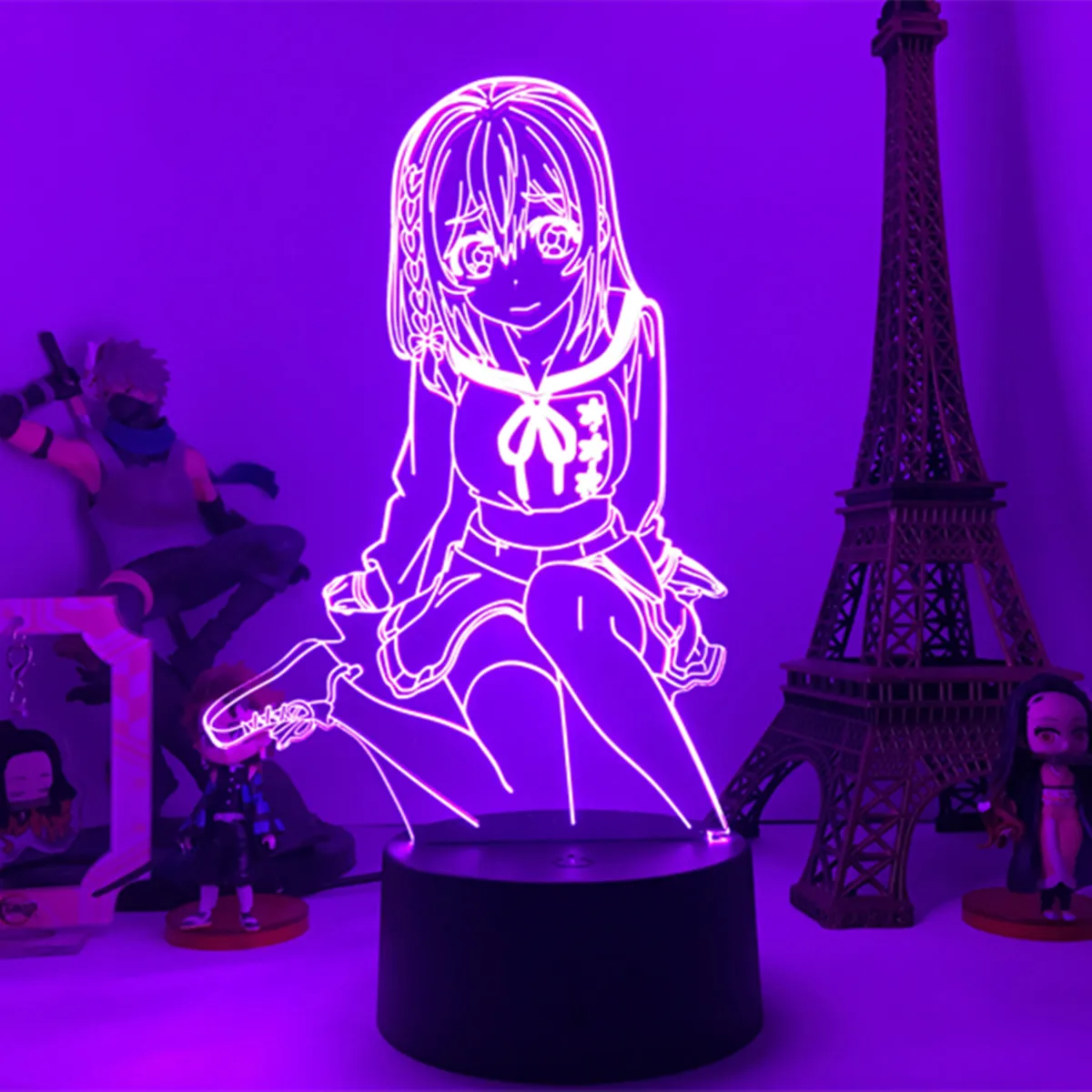 

Anime Waifu Mai Sakurajima Led Night Light for Bedroom Decor Mai Light Gift for Friend Sakurajima Bunny Girl Led Lamp Anime Gift