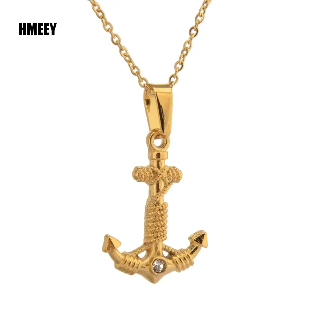 Ожерелье HMEEY с морским якорем из нержавеющей стали подвеска в стиле панк-рок