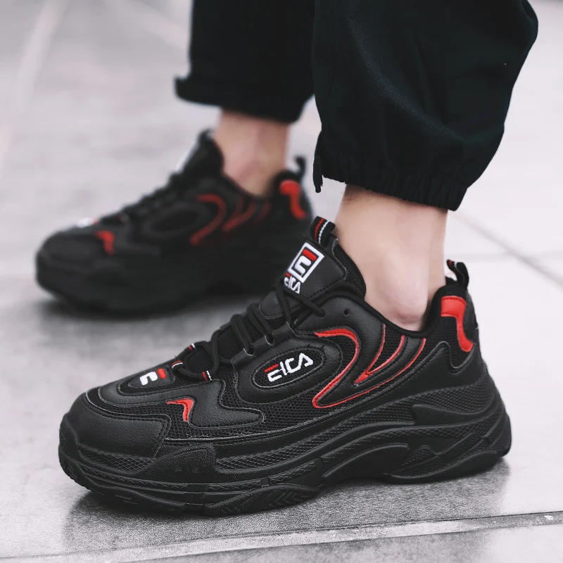 Оригинальные мужские кроссовки для бега белые с амортизацией на платформе