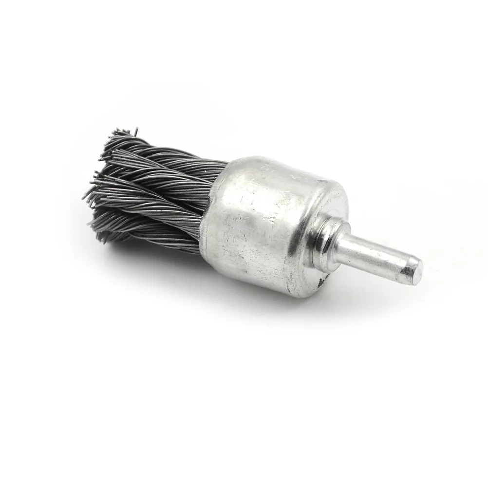 

1pc Stainless Steel With Shank 6*25mm Wire Knot End BrushFor Die Grinder or Drill High Quality