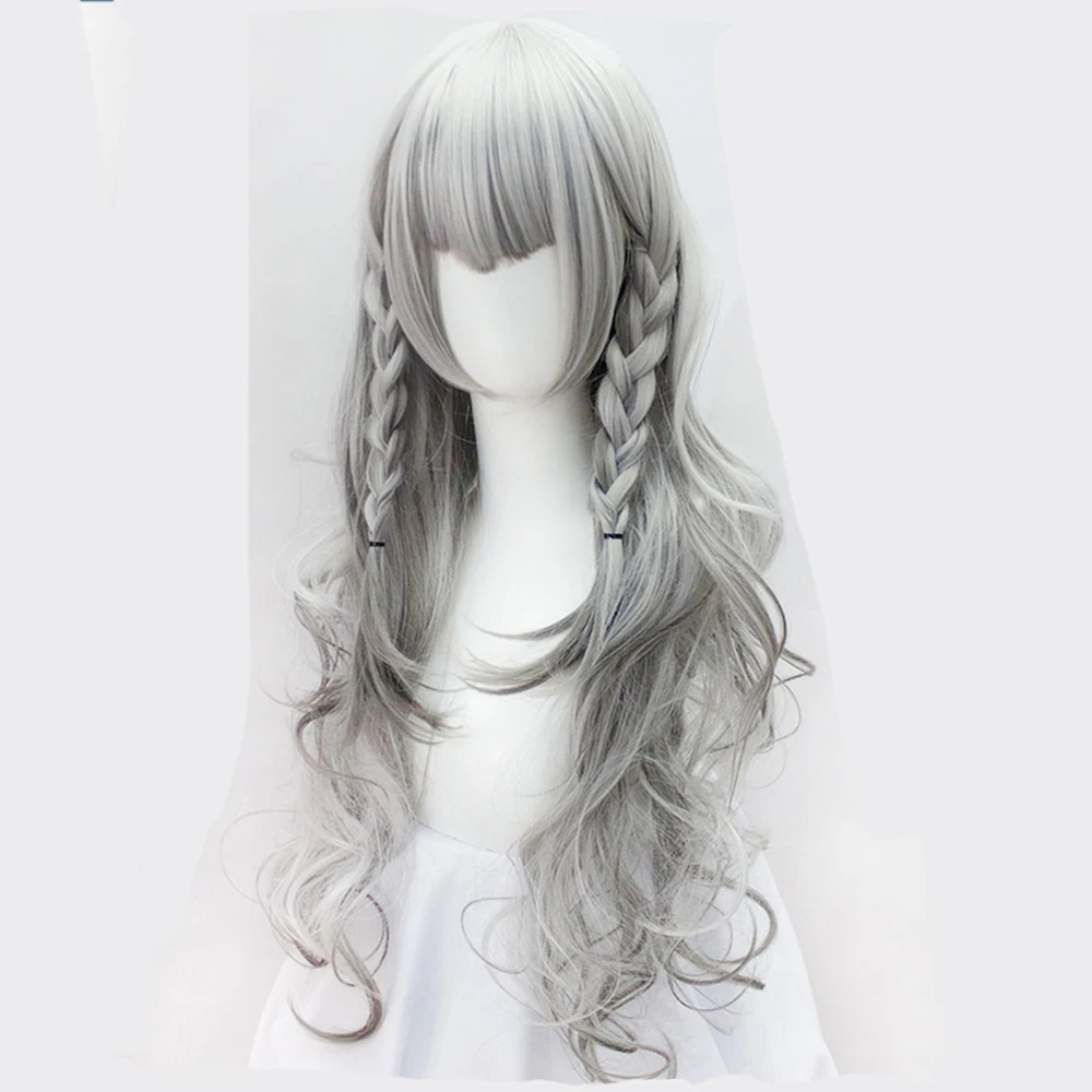 

Pramanix Cosplay Game Arknights Wig Silver White Synthetic Hair Cosplay Wig 80cm Length