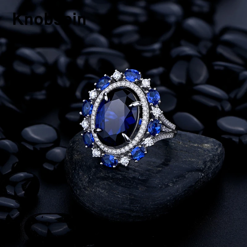 

Роскошное кольцо Knobspin из стерлингового серебра S925 пробы, 10*14 мм, свадебное кольцо с искусственным муассанитом и розовым желтым бриллиантом, ...