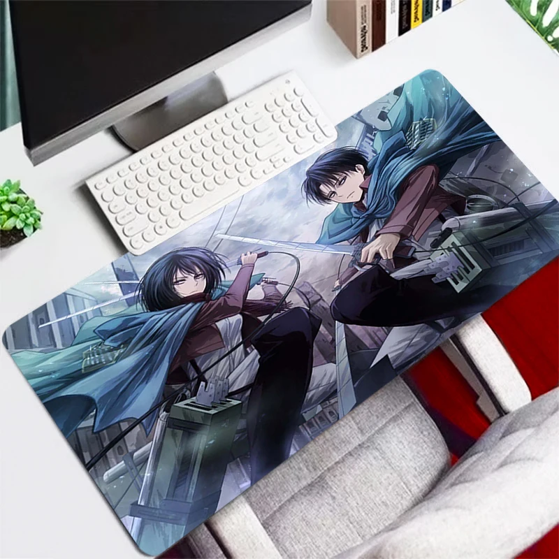 

PINKTORTOISE Anime Attack on Titan Mouse Pad Gamer Office Desk Mat Genshin Impact Computer Laptop Large Rubber Anti-Slip Pad