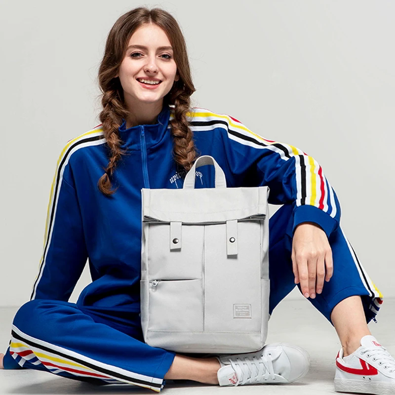 gray college laptop backpack women waterproof large knapsack men unisex computer bag boy school backpack for girl free global shipping