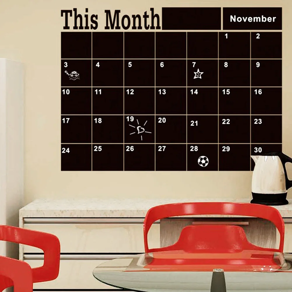 Removable Monthly Plan Chalkboard Blackboard Sticker Office Home Wall DIY Decal | Дом и сад
