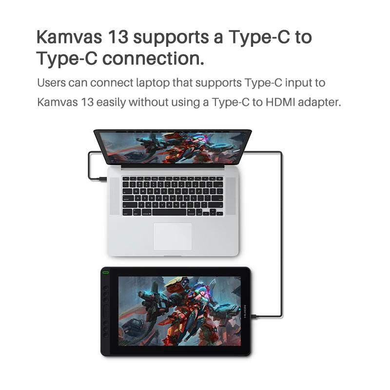 Huion UC06 / UC06A полнофункциональный USB C для кабель передачи данных 3 1 Для Kamvas 13 22