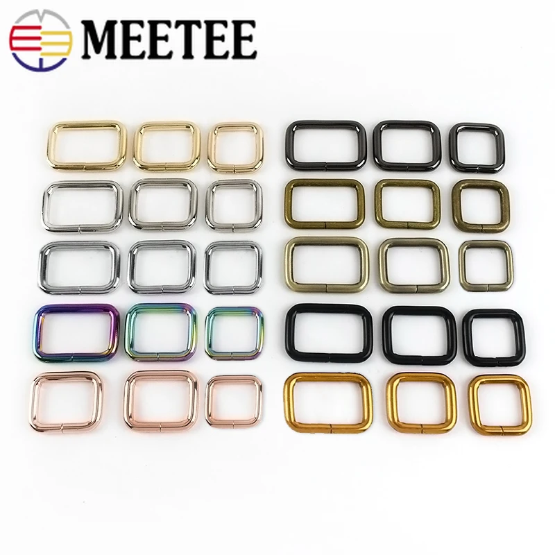 

20pcs Rectangle Metal Buckles Webbing Belt Ribbon Buckle Clasp Handbag Strap Clips Adjuster DIY Hardware Accessories F4-5