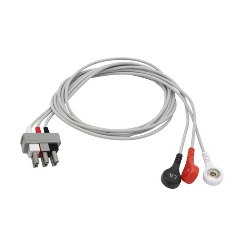 Совместимый кабель Philips M1605A ECG 3 провода разъем AHA Snap |