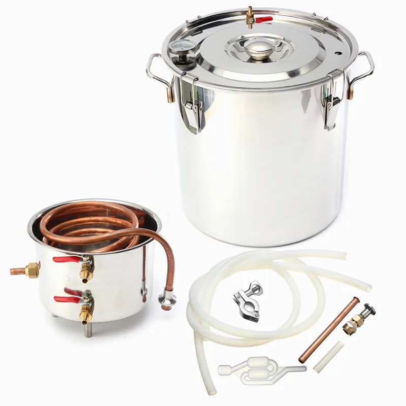 Новый 8GAL 35L дистиллятор Alambic Самогонный спирт из нержавеющей меди DIY домашний