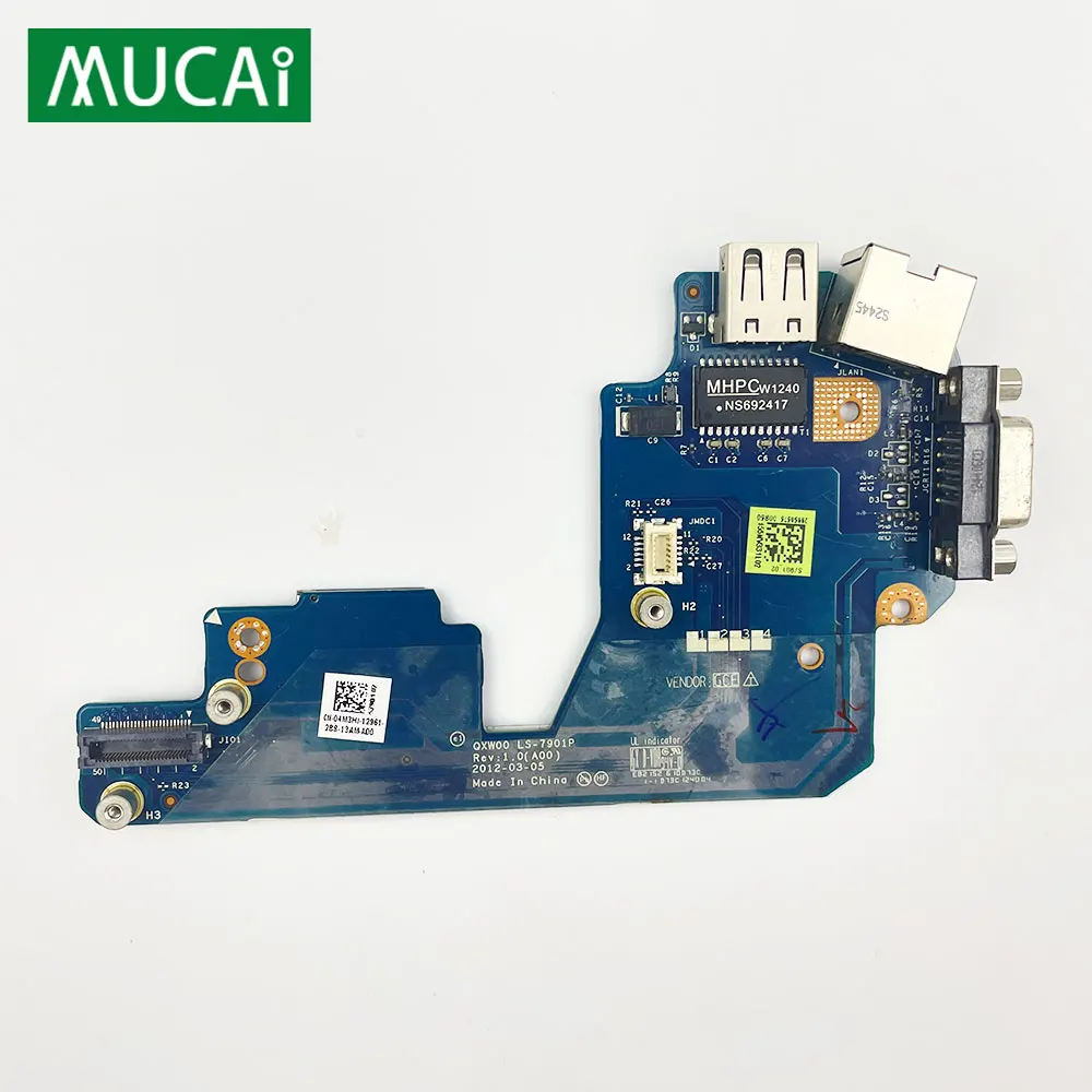 USB-разъем LAN для ноутбука Dell Latitude E5430, USB-зарядка, сетевая карта VGA RJ45, кардридер QXW00 LS-7901P