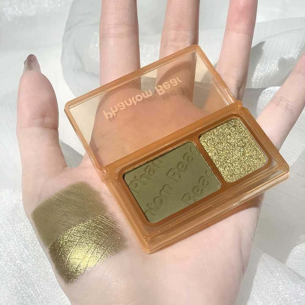 

NOZO Cosmetic Double Color Glitter EyeShadow Palette Neon Glitter Shiny Phantom Eye Shadow Professional Makeup Eyeshadow Palette