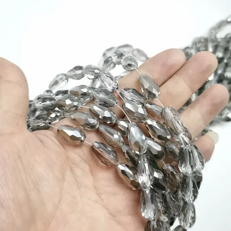 16 Хрустальная подвеска 6X8-10X15mm чешские стеклянные Висячие граненые бусины китайские бисерные поделки по оптовой цене ювелирные аксессуары - Цвет: 16