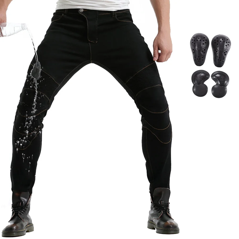 Водонепроницаемые ветрозащитные мотоциклетные джинсы для байкеров мужчин с 4 X CE