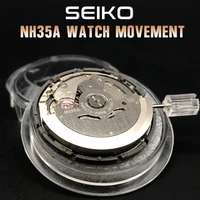original japan seiko nh35 nh35a automatic watch movement 24 jewels with white date mens parts for wrist watch replace accessorie