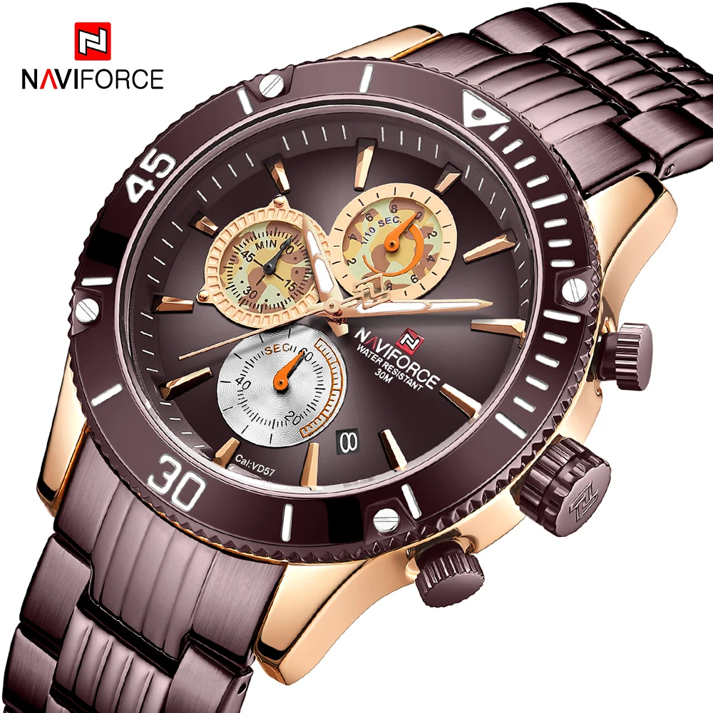 Часы наручные NAVIFORCE Мужские кварцевые брендовые креативные спортивные с