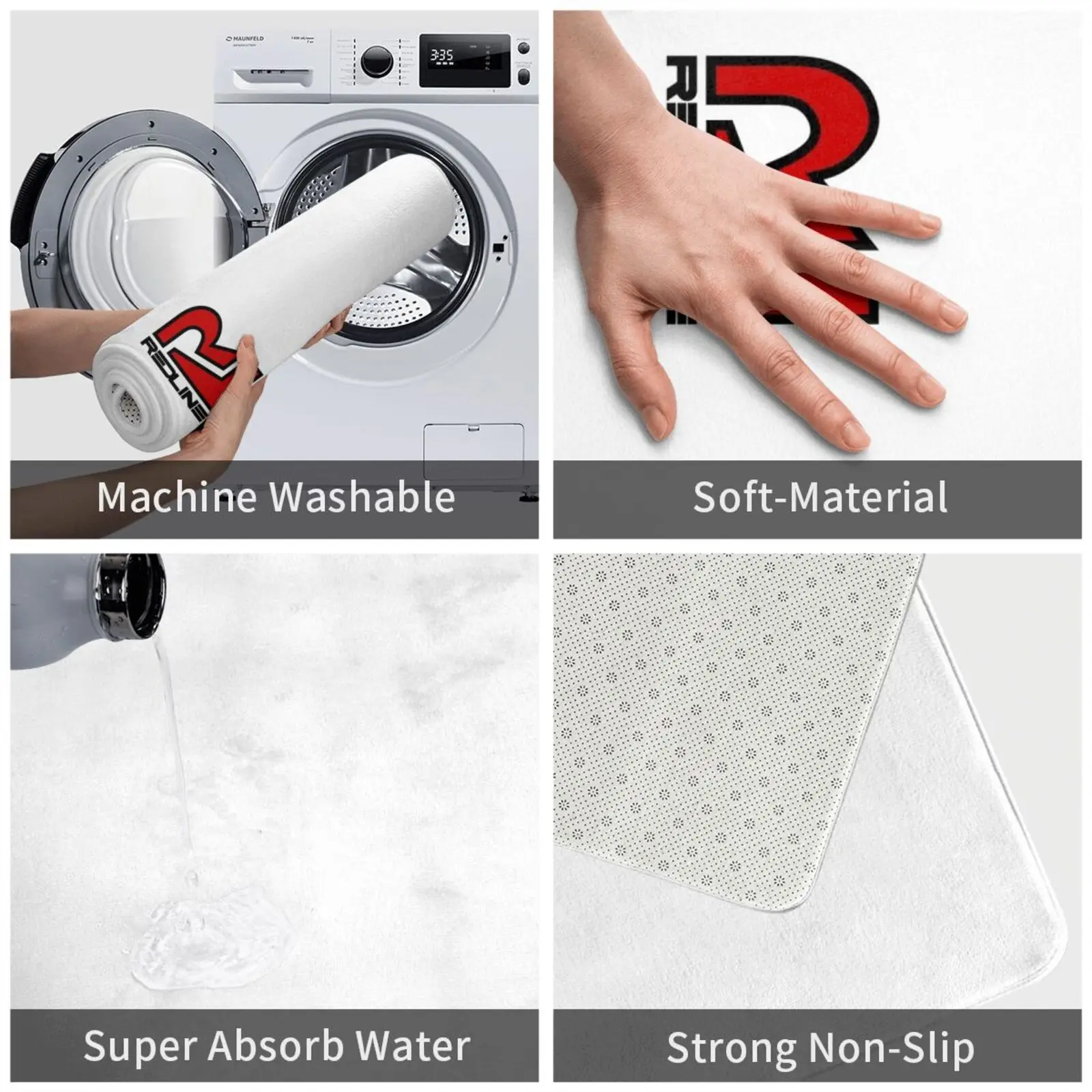 Коврик Rdlnorgnl мягкий красная линия для езды на велосипеде и фристайл