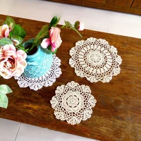 new exquisite table mat handmade crochet woven floral pattern lace cotton doily placemat pad kitchen home decor