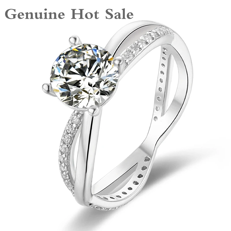 

Moissanite 925 Ring 1.0ct 6.5mm D Color Round Cut Fashion Love Token Women Girlfriend Courtship Gift With Certificate