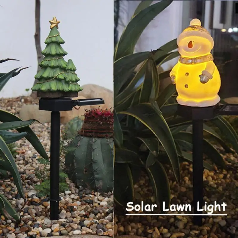 

Семейная уличная Рождественская елка на солнечной батарее/Снеговик, ландшафтное украшение, освещение для дорожек, двора, газона, Солнечная ...