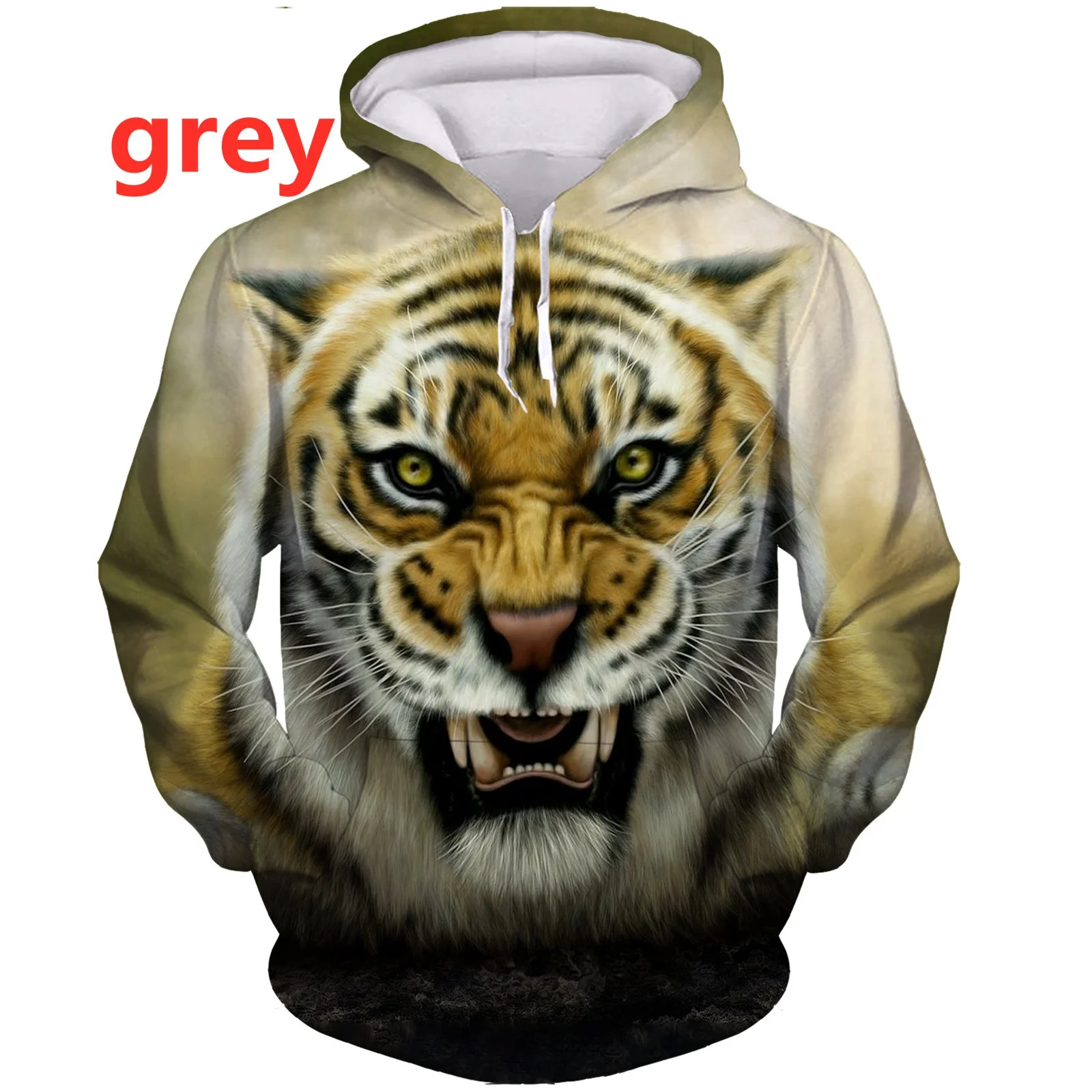 Fashion Tiger/lion Printed Hoodie Outdoor Animal Casual 3d Sweatshirt Harajuku Long Sleeve Pullover